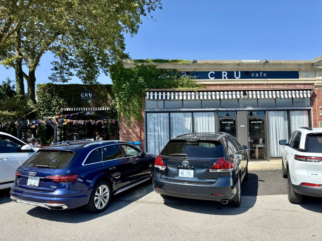 CRU Café Newport RI brunch plates and coffee in a cozy coastal café